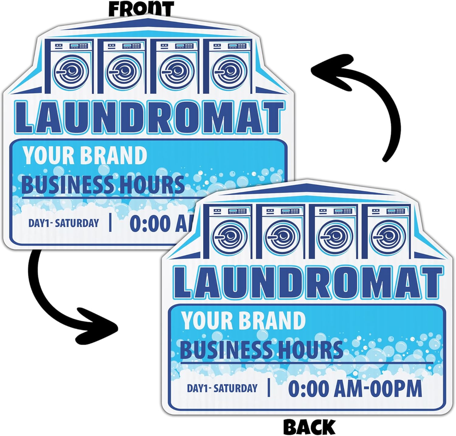 Custom Laundromat Yard Signs | 10 - Pack | 20 EZ Stakes Included | 21x17 Inches