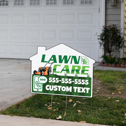 Custom Lawn Care Yard Signs | 10 - Pack | 20 EZ Stakes Included