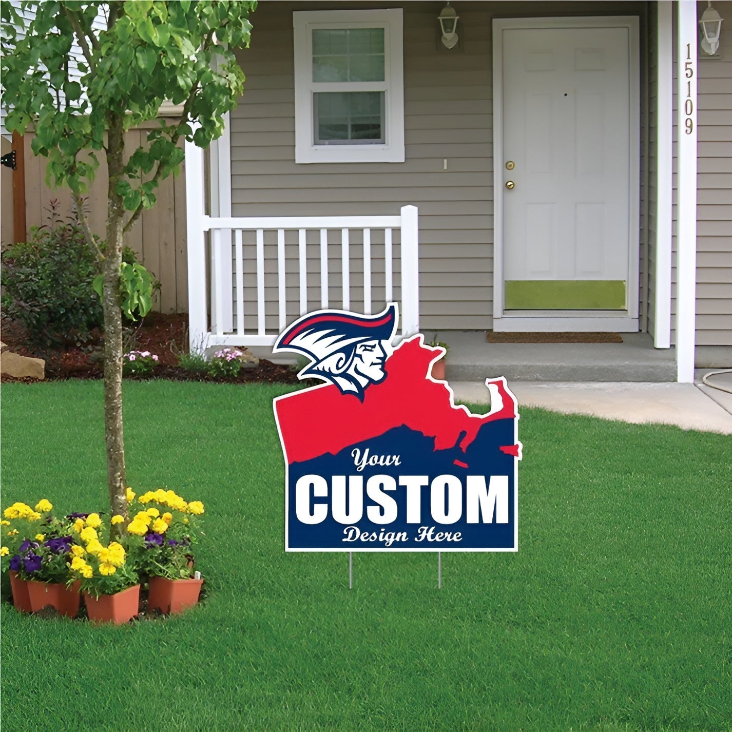 Custom - Massachusetts - State Shaped Yard Sign