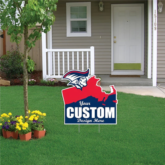 Custom - Massachusetts - State Shaped Yard Sign