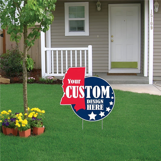 Custom - Mississippi - State Shaped Yard Sign