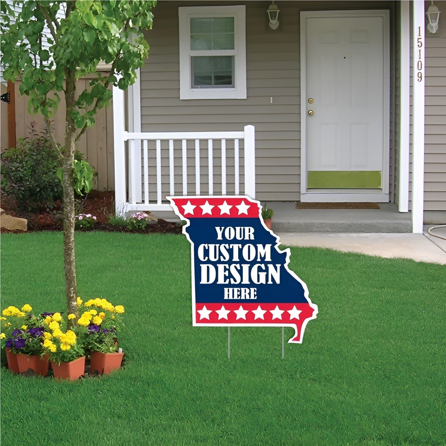 Custom - Missouri - State Shaped Yard Sign