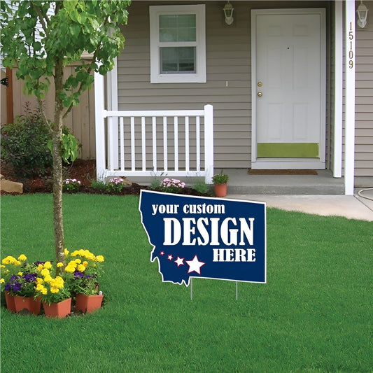 Custom - Montana - State Shaped Yard Sign