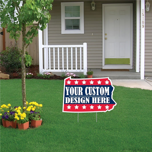 Custom - Pennslyvania - State Shaped Yard Sign