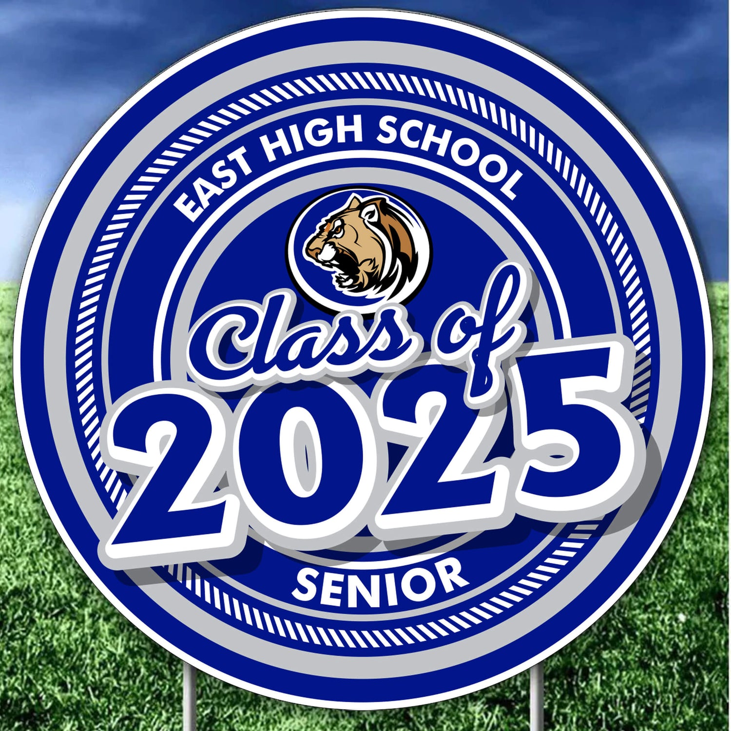 Custom Round Seniors 2025 Yard Sign