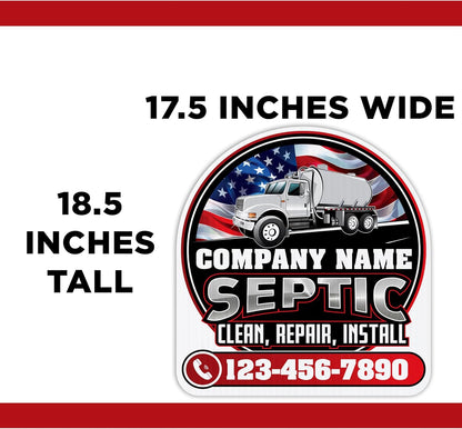 Custom Septic Yard Signs | 10 - Pack | 17.5x18.5 Inches | 20 EZ Stakes Included