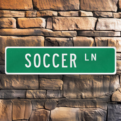 Custom Soccer Street Sign – Aluminum Sports Sign for Soccer Fans, Man Cave, or Game Room