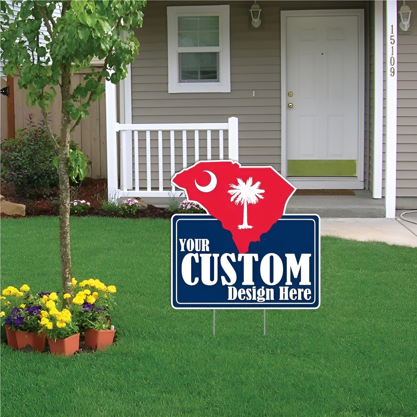 Custom - South Carolina - State Shaped Yard Sign