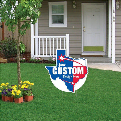 Custom - Texas - State Shaped Yard Sign