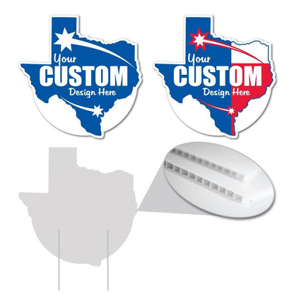 Custom - Texas - State Shaped Yard Sign