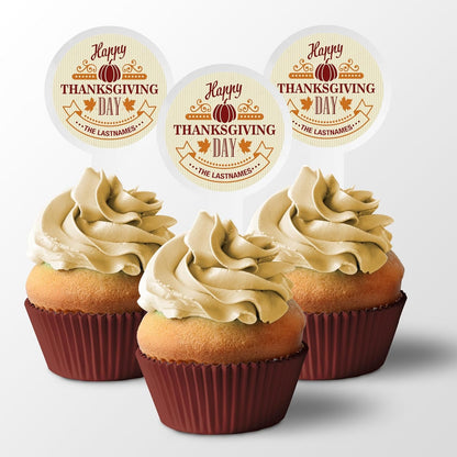 Custom Thanksgiving Cupcake Toppers