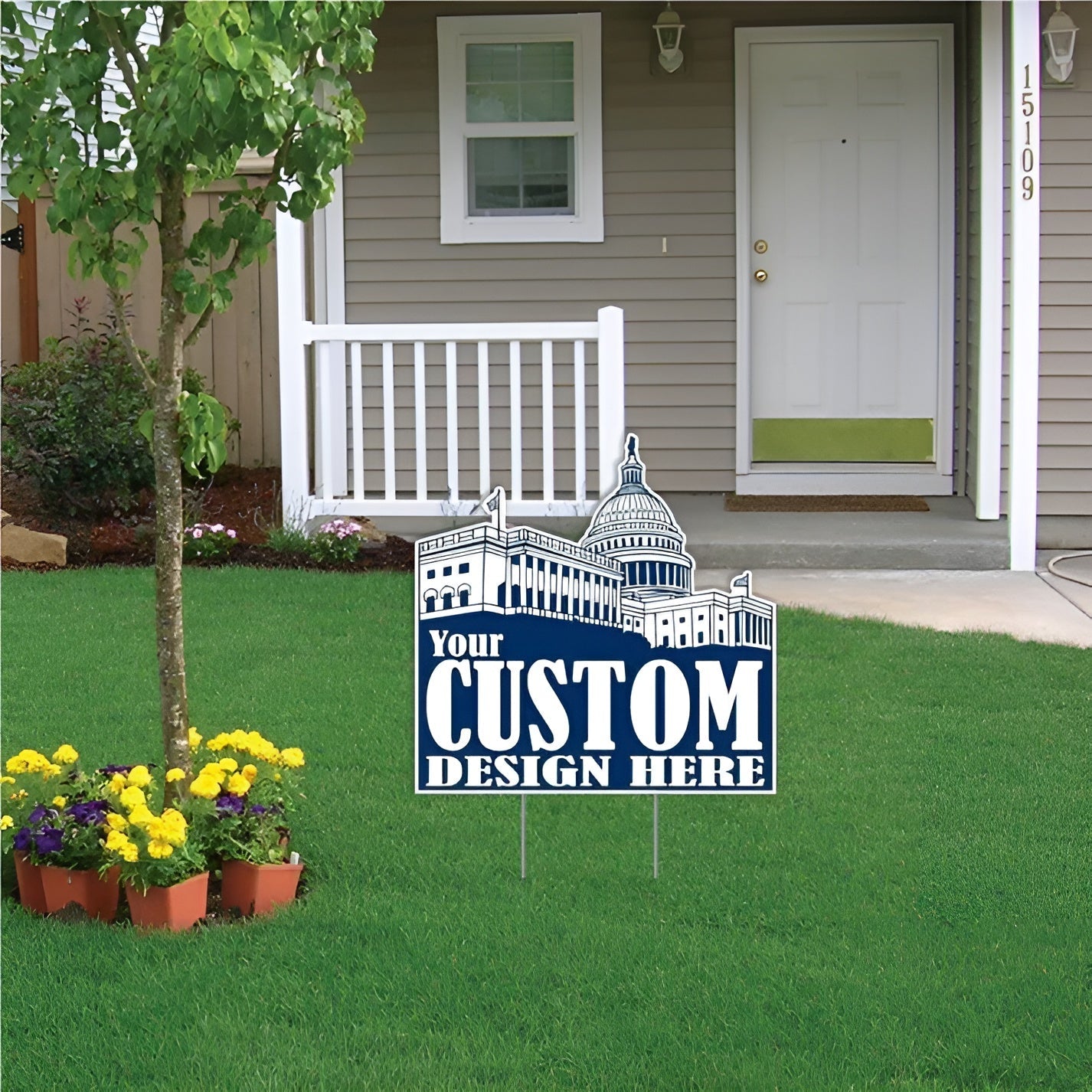 Custom - Washington D.C. - State Shaped Yard Sign