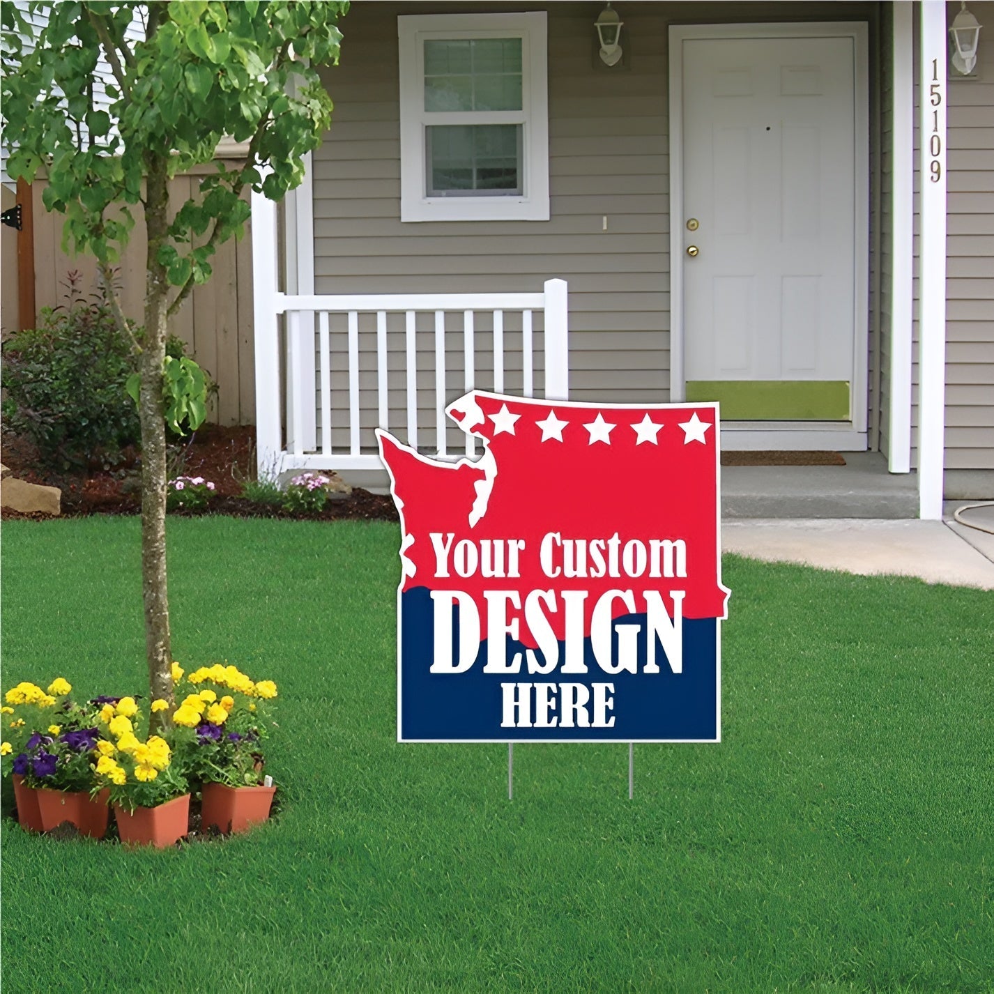 Custom - Washington - State Shaped Yard Sign