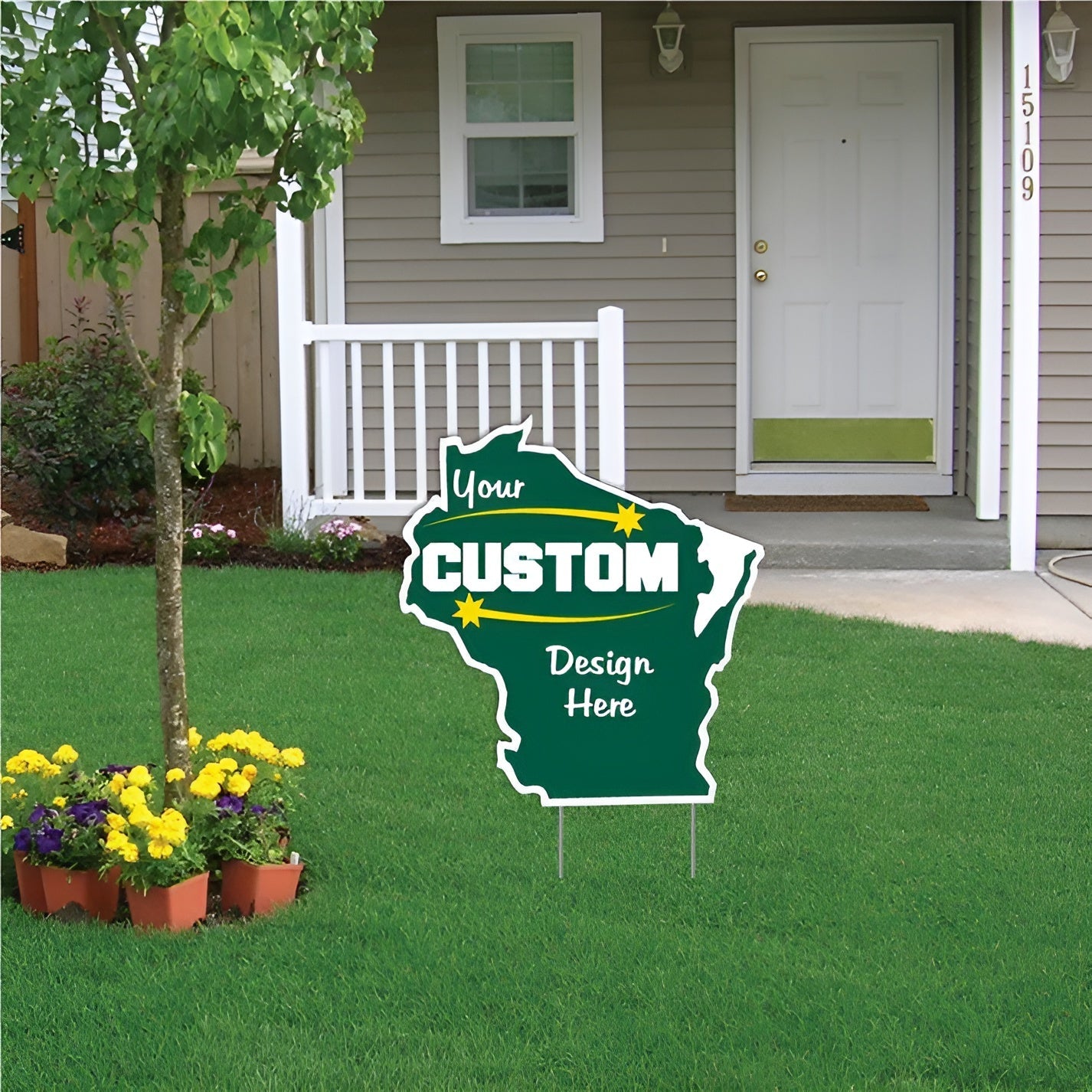 Custom - Wisconsin - State Shaped Yard Sign