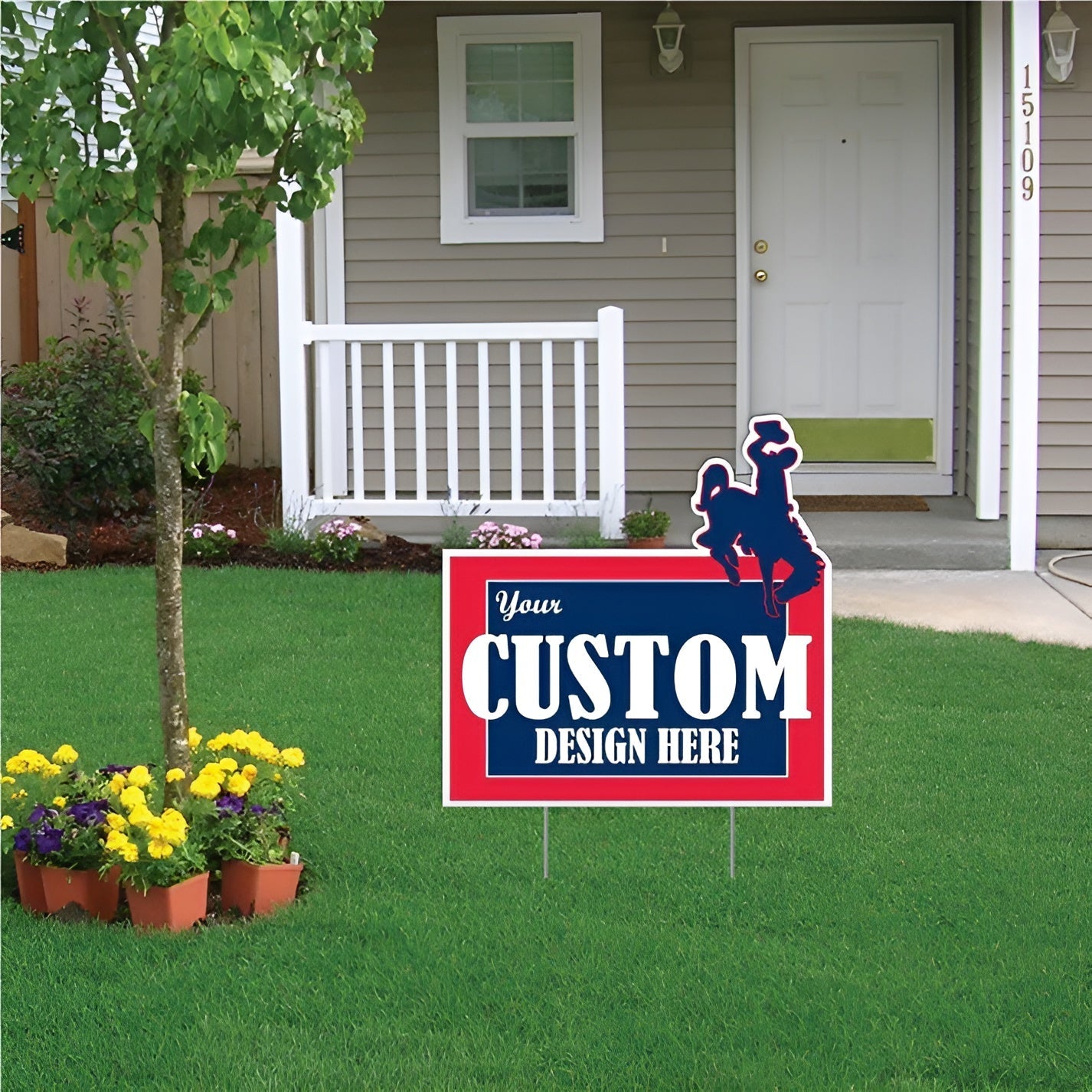 Custom - Wyoming - State Shaped Yard Sign