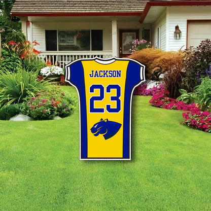 Die Cut Football Jersey Cutout One Sided Yard Signs