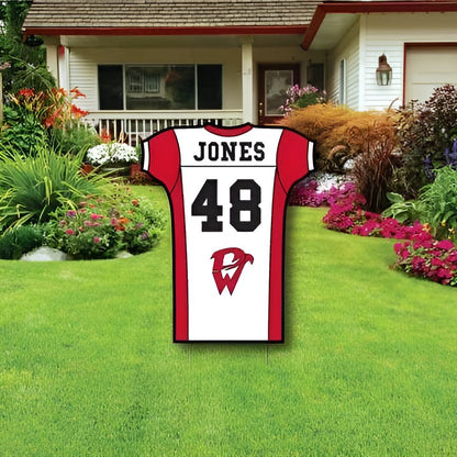 Die Cut Football Jersey Cutout One Sided Yard Signs