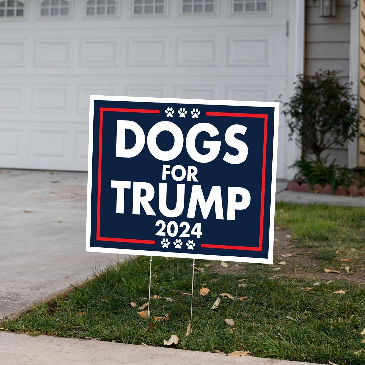 Dogs for Trump 2024 Yard Sign, 18x24 in, Double Sided - Includes 2 Stakes