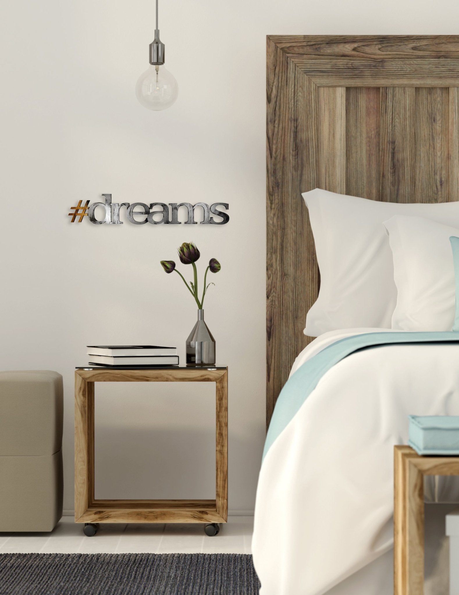 #dreams Hand Painted Word Wall Decor