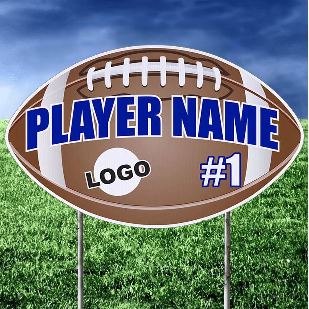 Football Shaped Team & Player Fence & Yard Signs