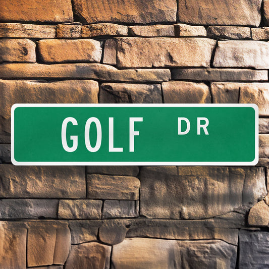 Golf Street Sign – Aluminum Sports Sign for Golf Lovers, Man Cave, or Game Room