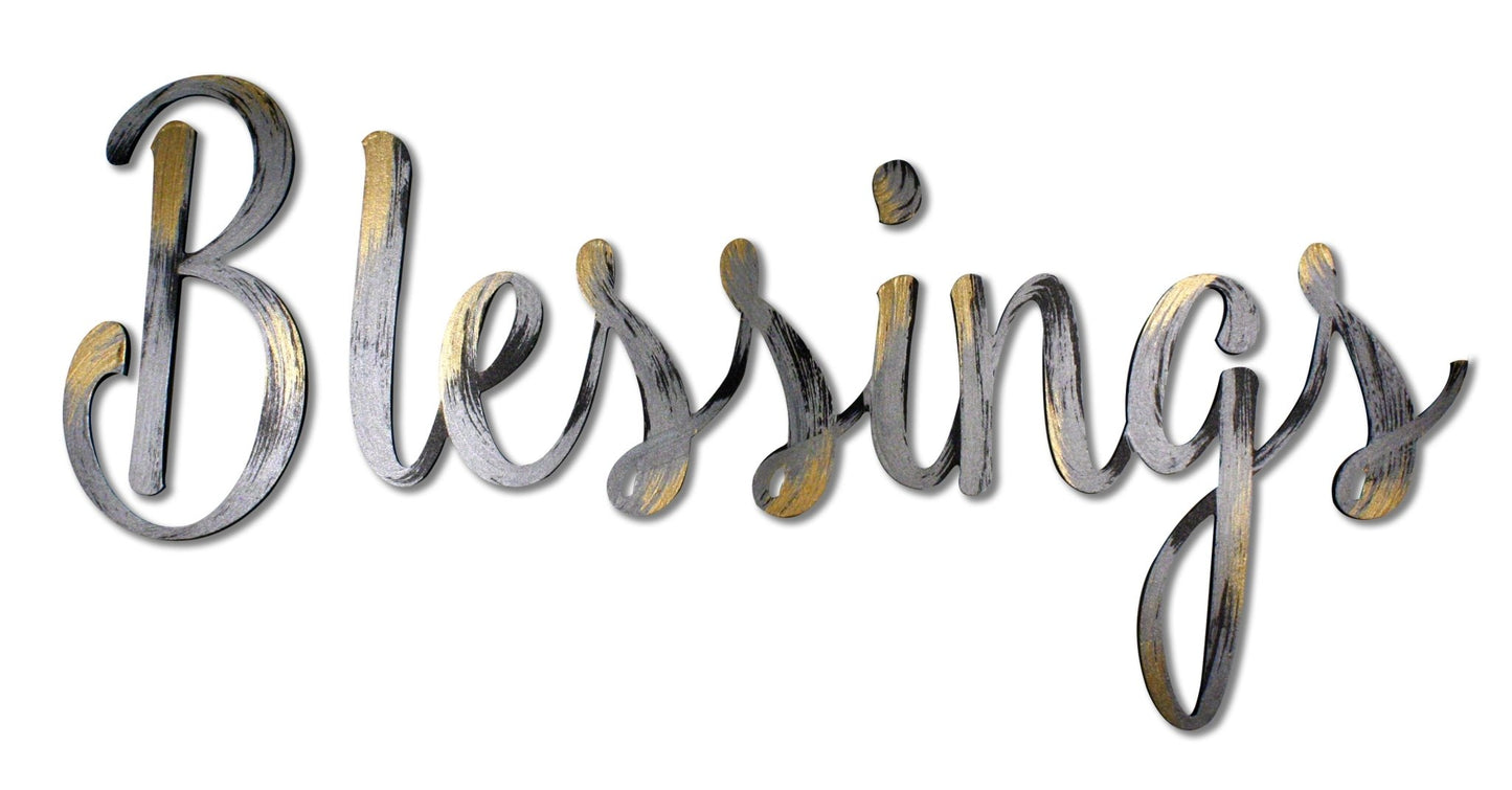 Hand Painted Blessings Word Wall Decor