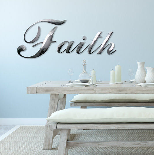 Hand Painted Script Faith Wall Word