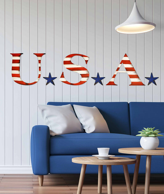 Hand Painted USA Wall Decor