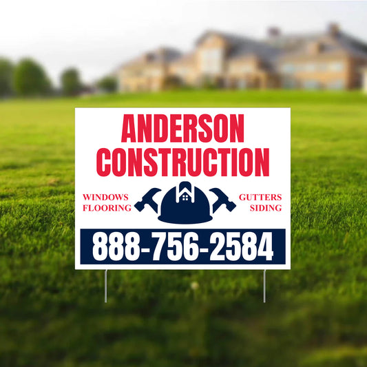 18"x24" Custom Contractor Yard Signs