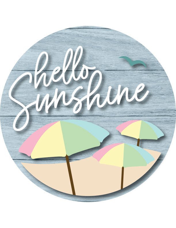 Hello Sunshine Front Door Decor – 15.75" Round Hanging Sign | UV - Printed, Durable Fiberboard