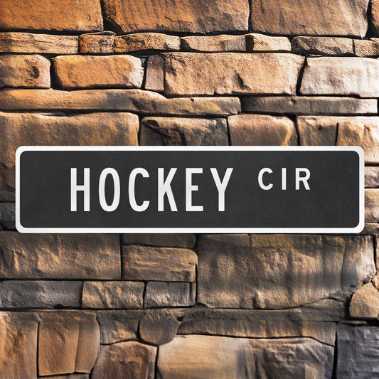 Hockey Street Sign – Aluminum Sports Sign for Man Cave, Locker Room, or Game Room