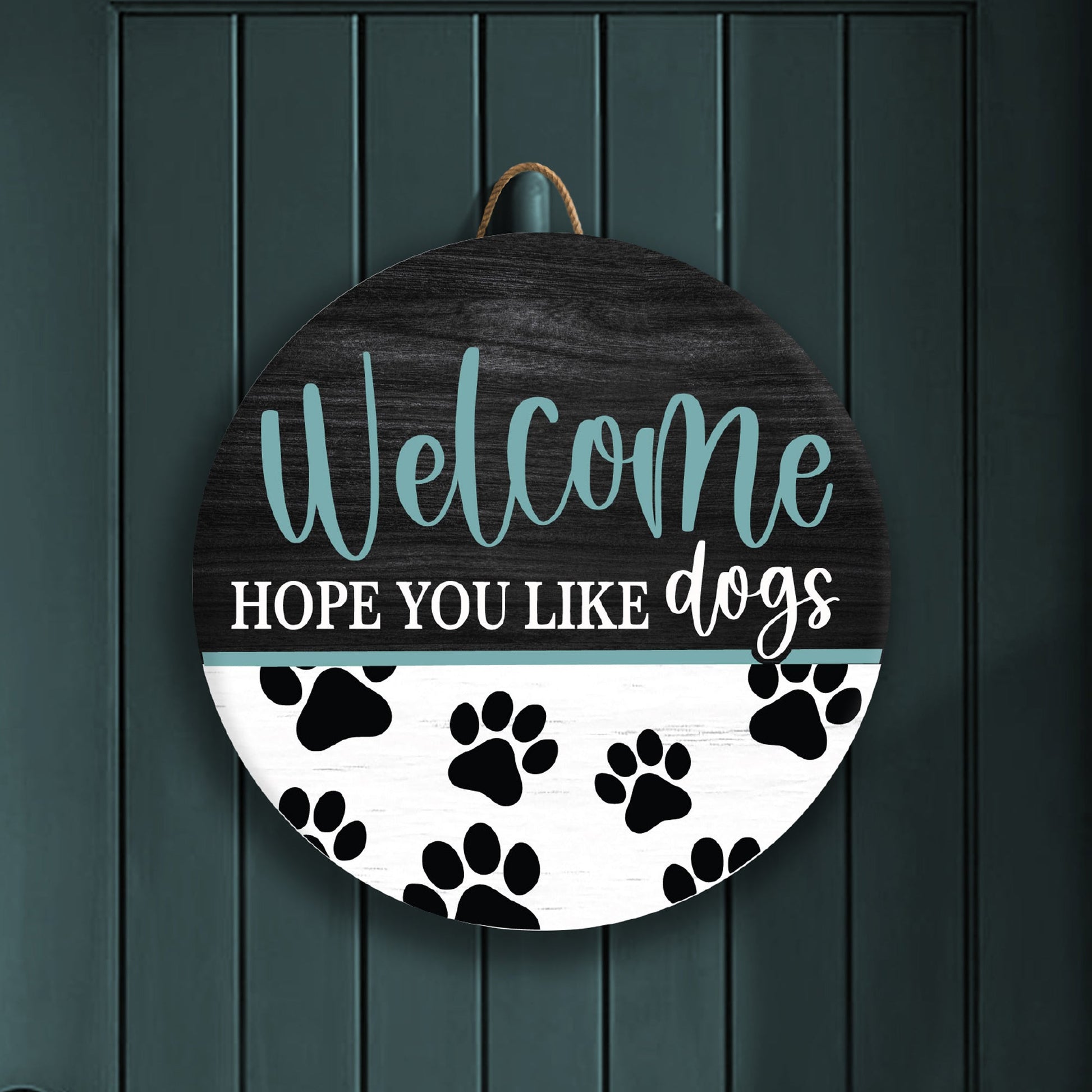 Hope You Like Dogs Front Door Decor – 15.75" Round Hanging Sign | UV - Printed, Durable Fiberboard