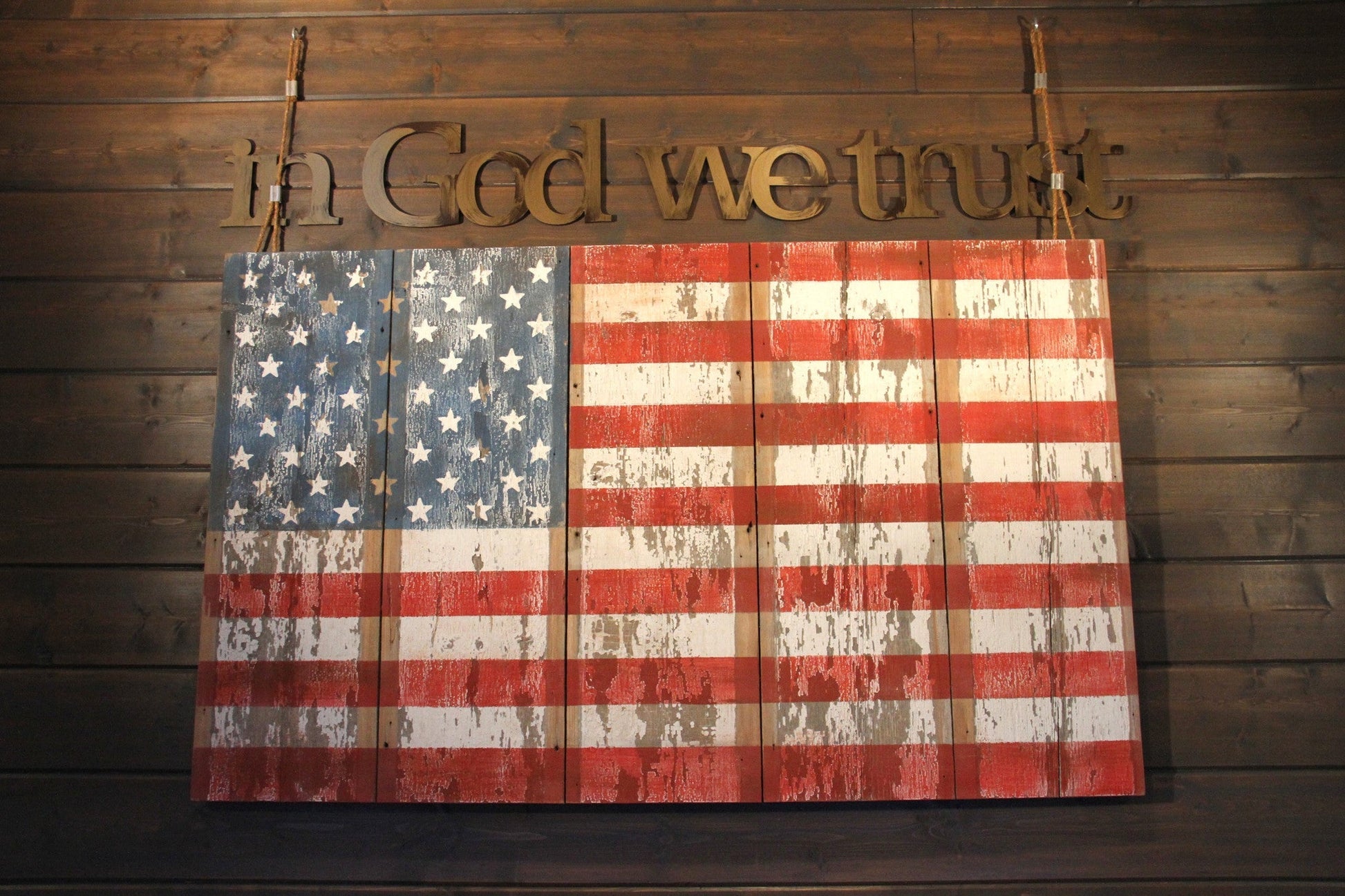 in God we trust Hand Painted Wall Decor