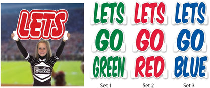 Let's Go Color Cheerleader Cut Out Words
