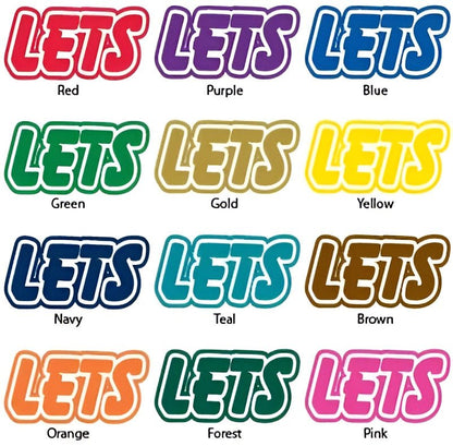 Let's Go Color Cheerleader Cut Out Words