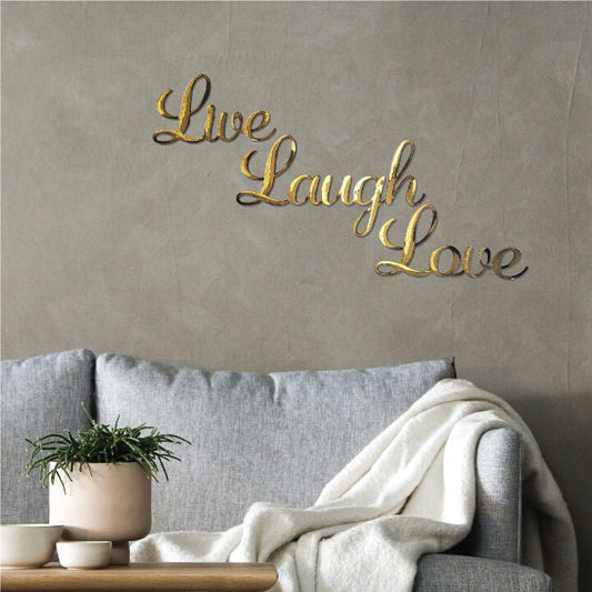 Live Laugh Love Script Hand Painted Wall Quote