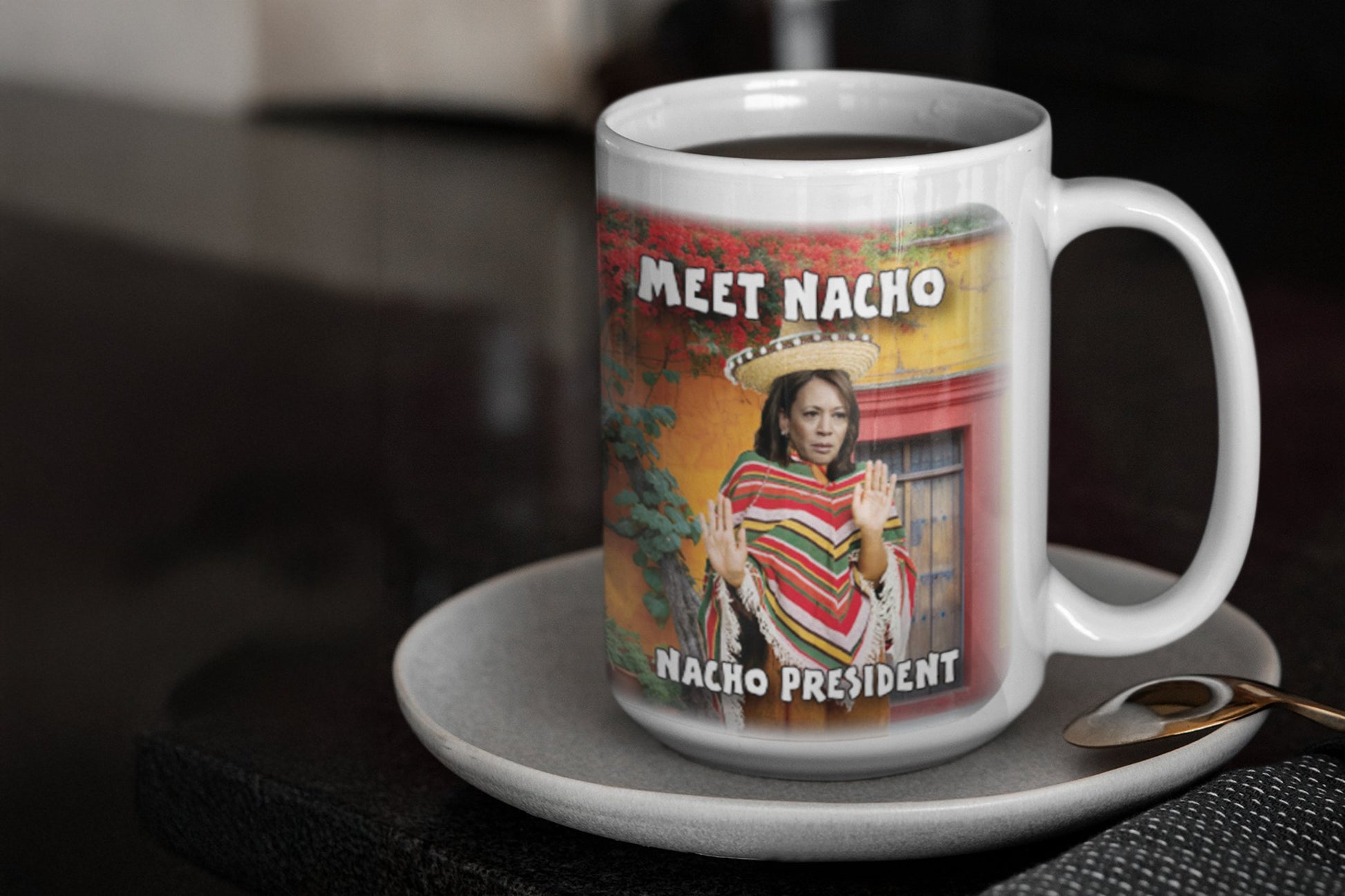 "Meet Nacho...Nacho President" Funny 2024 Election Coffee Mug – 15oz Political Humor Gift