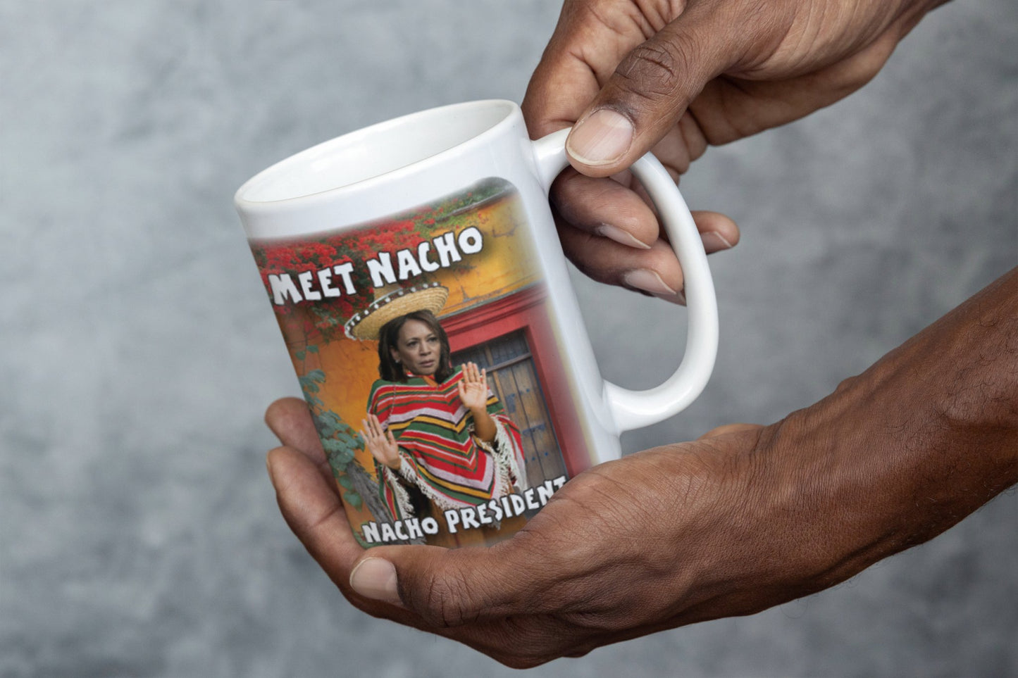 "Meet Nacho...Nacho President" Funny 2024 Election Coffee Mug – 15oz Political Humor Gift