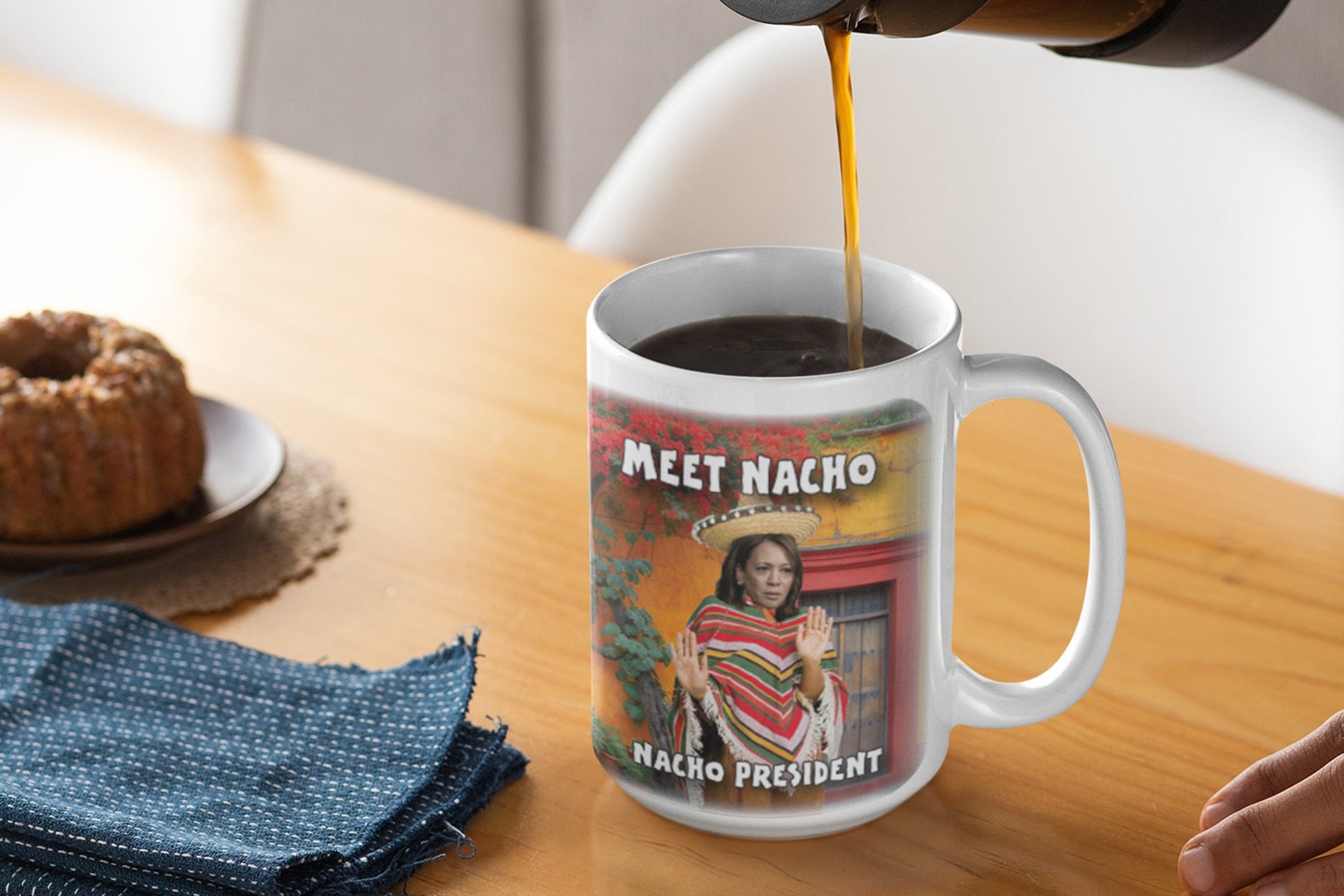 "Meet Nacho...Nacho President" Funny 2024 Election Coffee Mug – 15oz Political Humor Gift