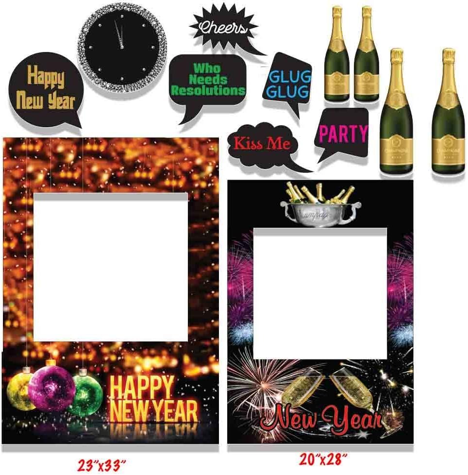 New Years Photo Booth Frame and Props Set