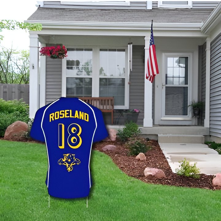 One Sided Baseball Jersey Cutout Yard Signs