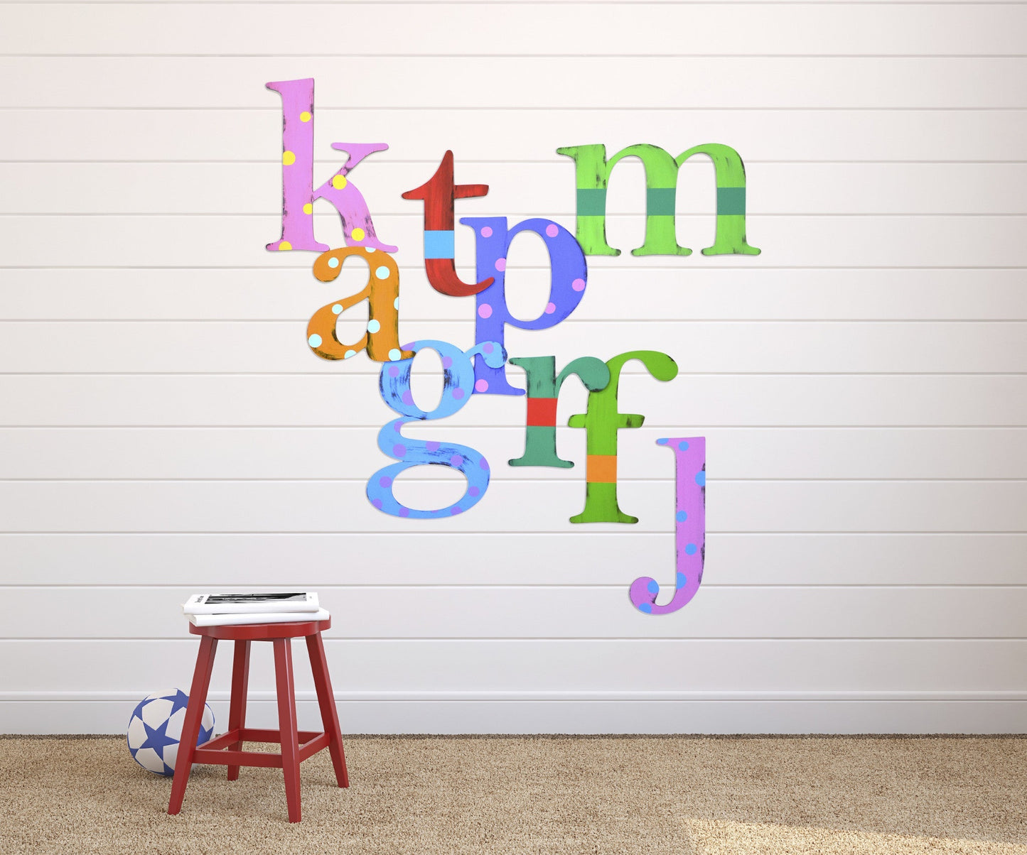 Polka Dot or Stripe Name Wall Decoration