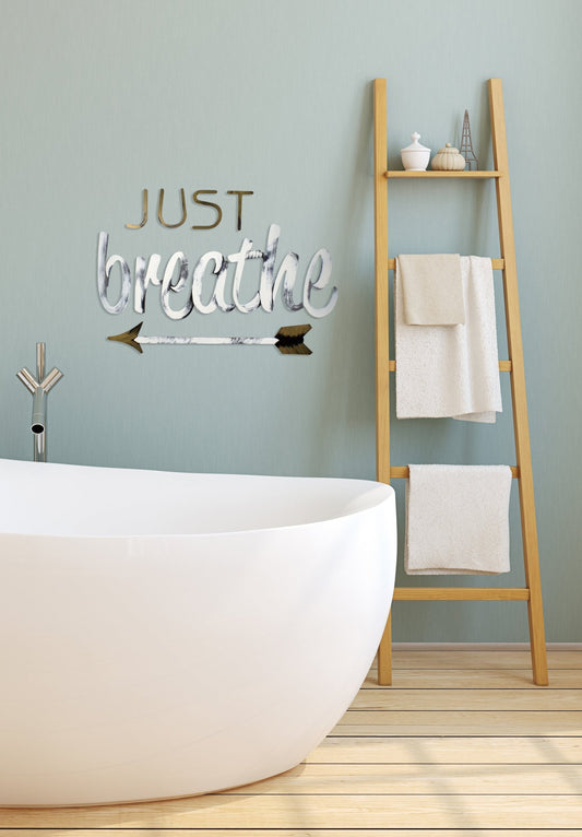 Rustic Just Breathe Wall Decor