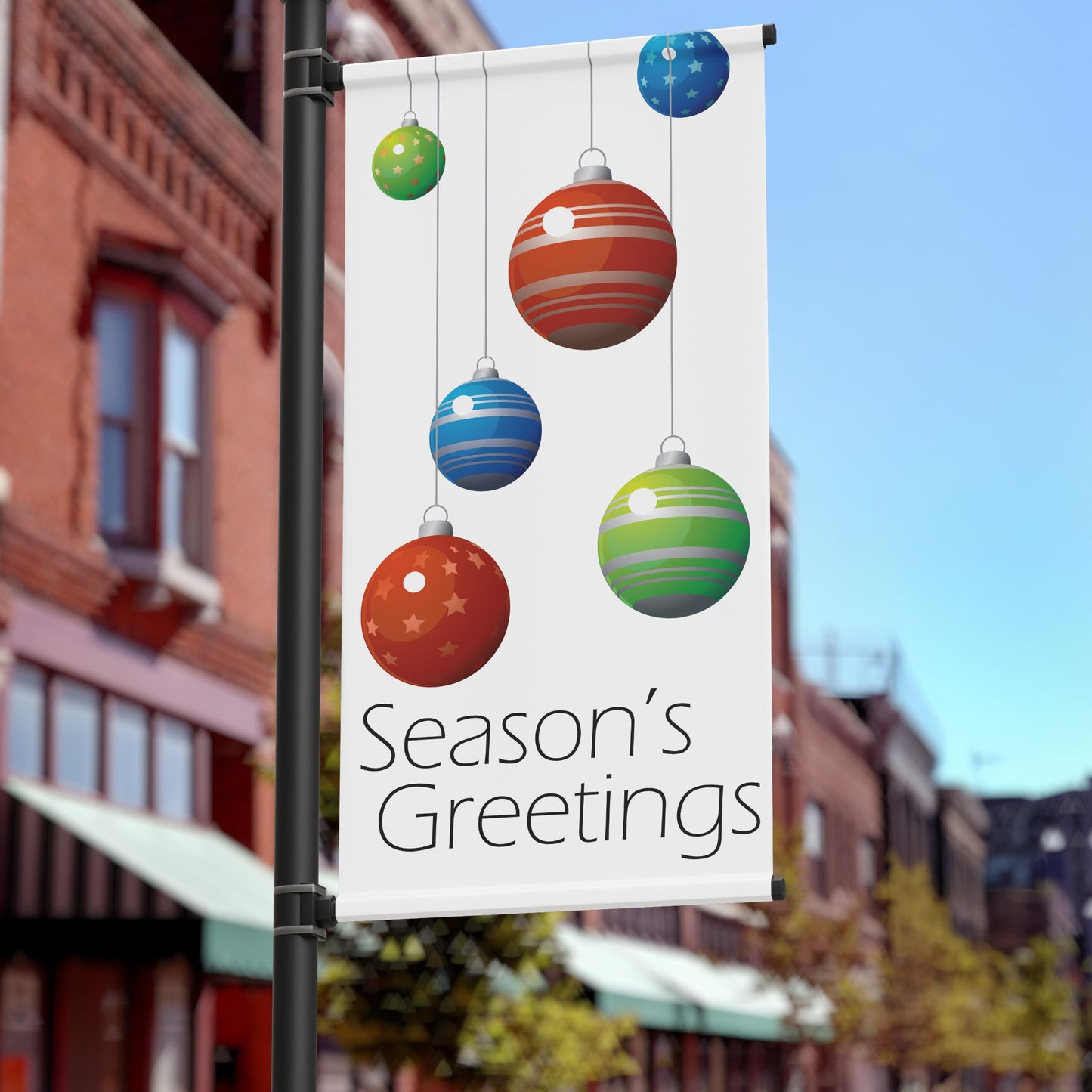 Season's Greetings Holiday Pole Banner