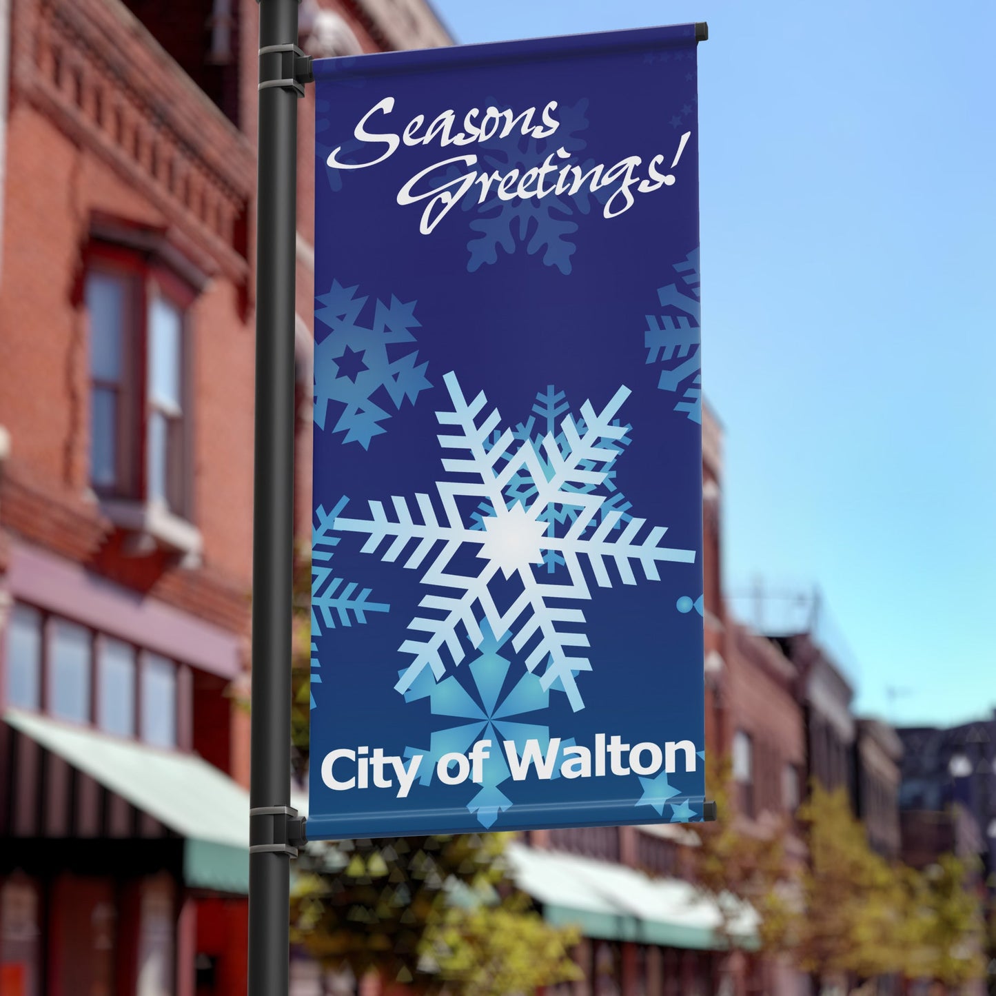 Snowflake Holiday Pole Banner