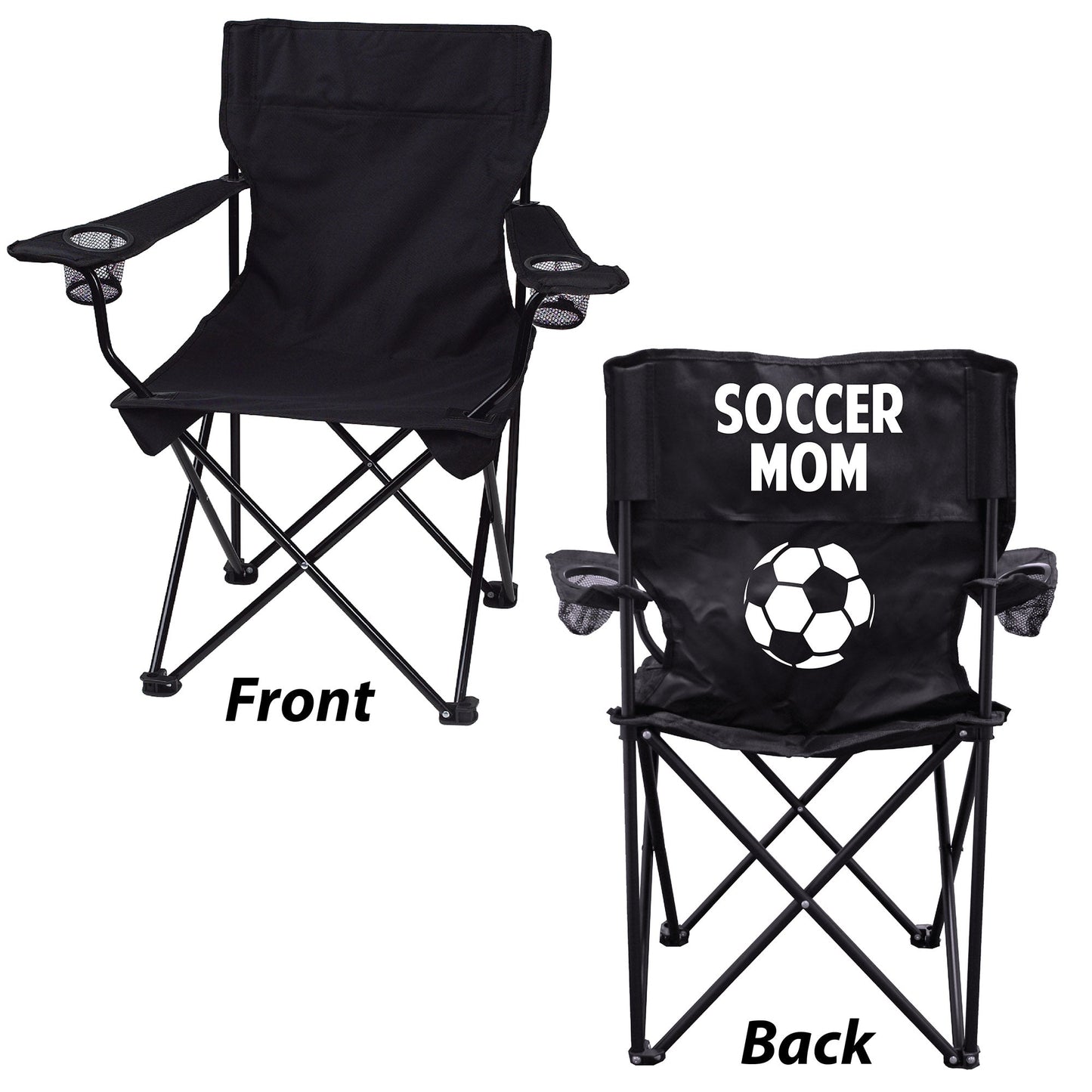 Soccer Mom Black Folding Camping Chair