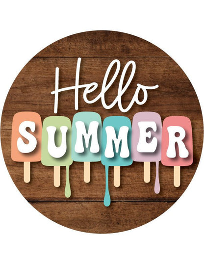 Summer Popsicle Front Door Décor – Hello Summer Sign for a Playful, Sweet Welcome