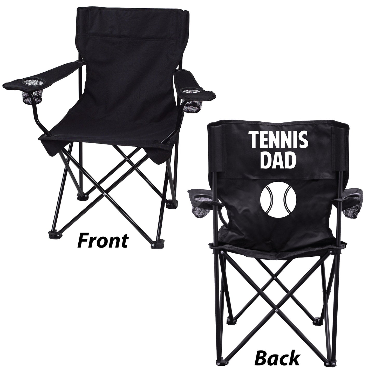 Tennis Dad Black Folding Camping Chair