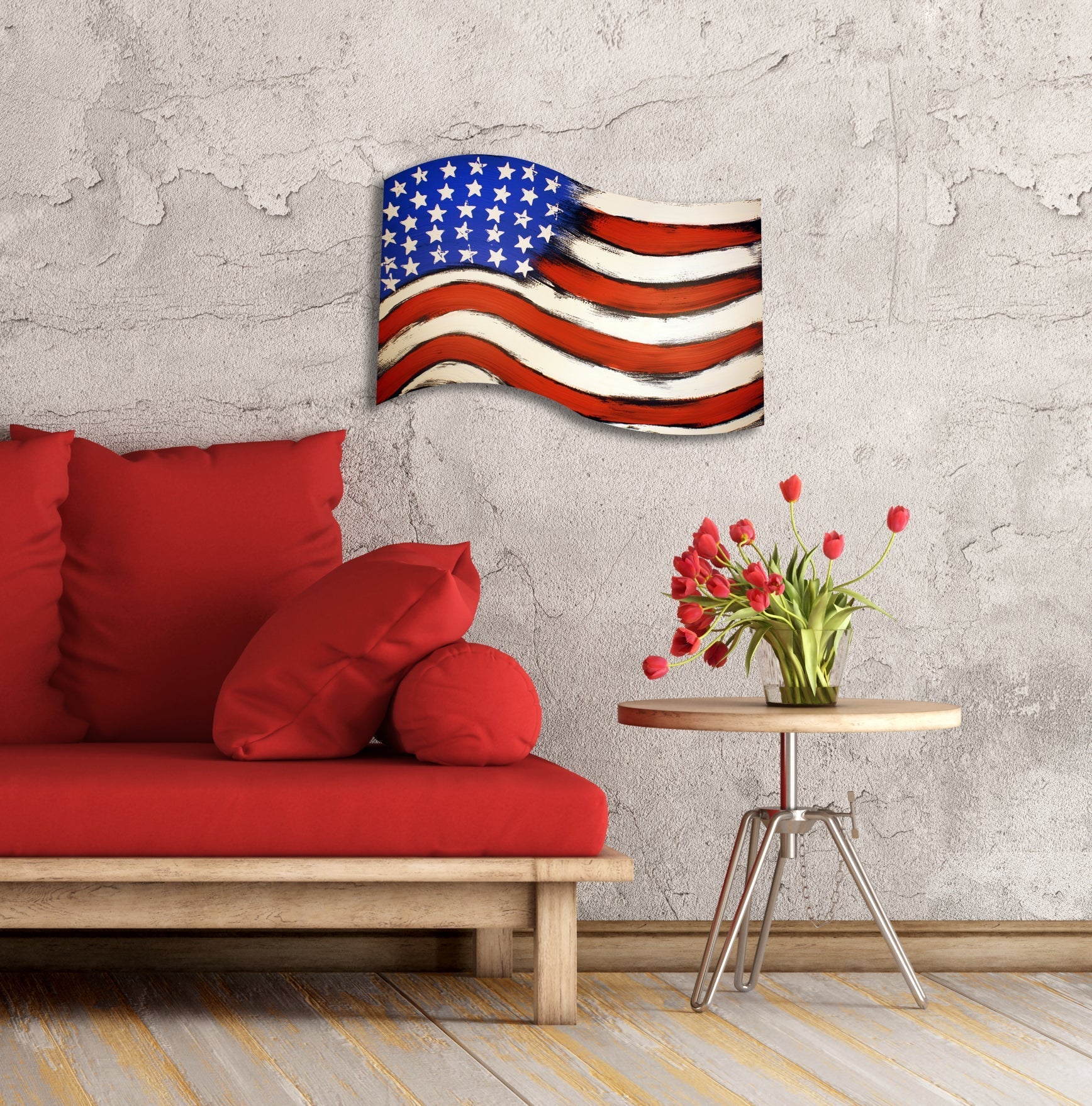 Hand Painted USA Flag Wall Art | Letter2Word – VictoryStore.com