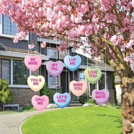 Valentine's Hanging Candy Hearts 18 Pack Hanging Decorations